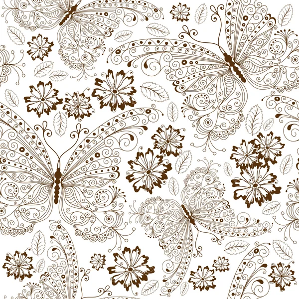 Modèle vintage floral répétitif — Image vectorielle