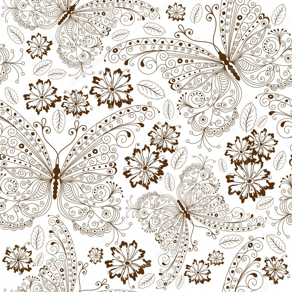 Repeating floral vintage pattern