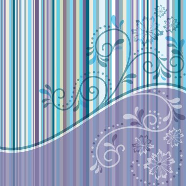 Striped frame with curls clipart