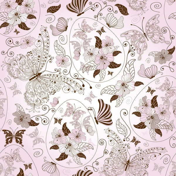 Motif floral de Pâques sans couture — Image vectorielle