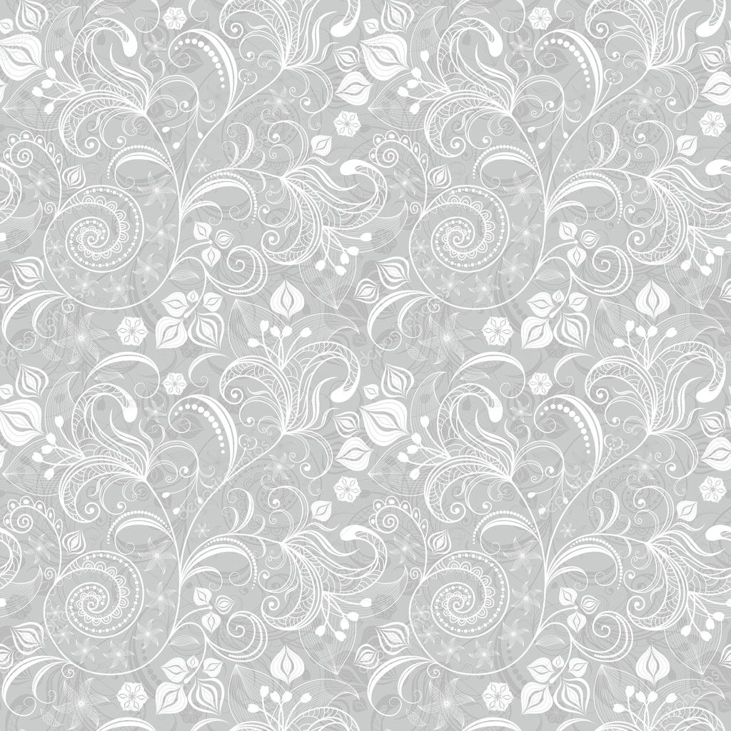 Seamless gray floral pattern