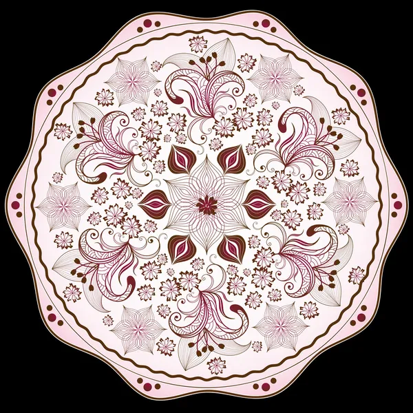 Bingkai bundar Floral pink - Stok Vektor