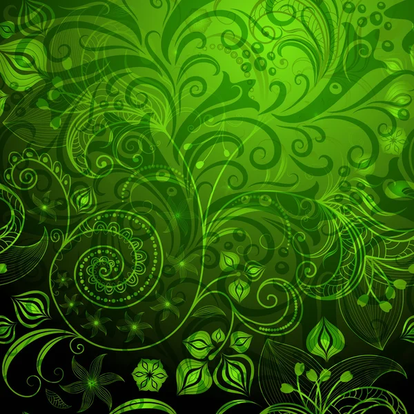 녹색 꽃 패턴 — 스톡 벡터