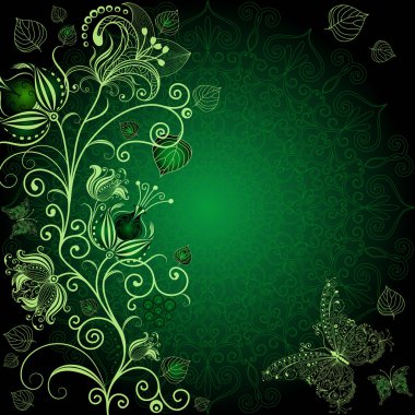 Dark green floral frame