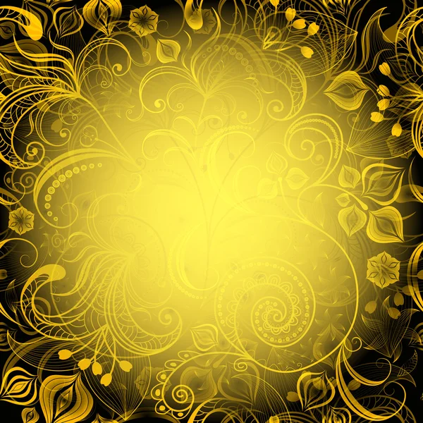 黄黒花のフレーム — ストック写真