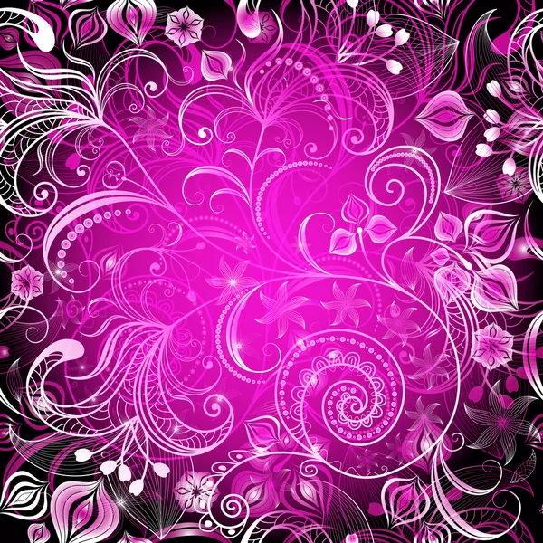 Cadre floral violet vif — Image vectorielle