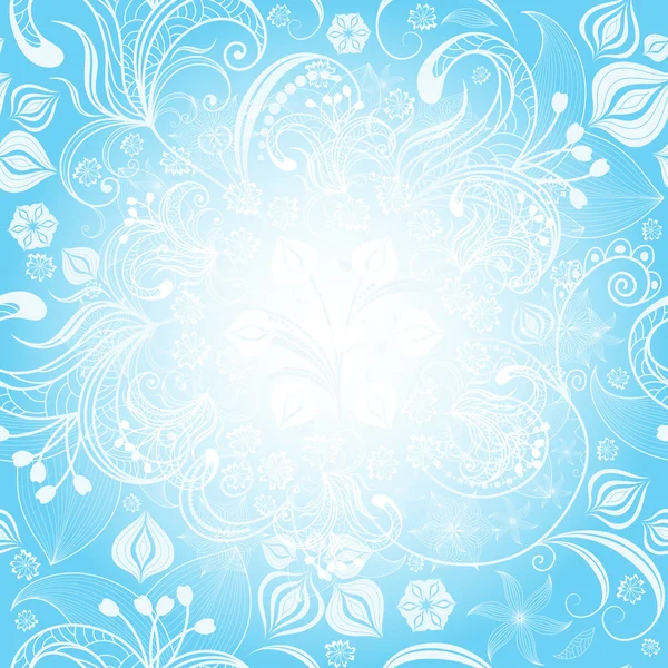 Jemné modré velikonoční květinová rám — Stockový vektor