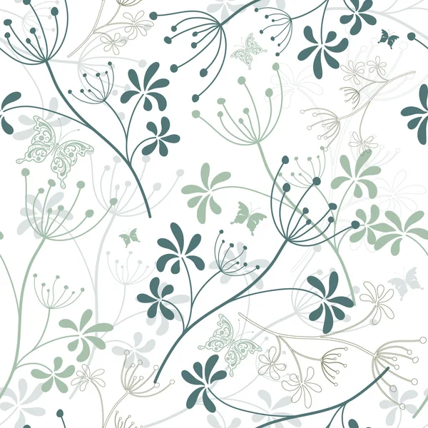Motif floral blanc sans couture — Image vectorielle