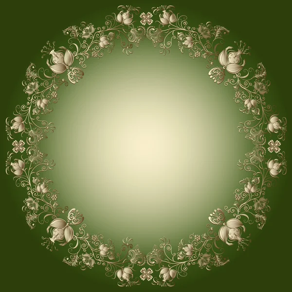 Cadre de Pâques en or vert — Image vectorielle