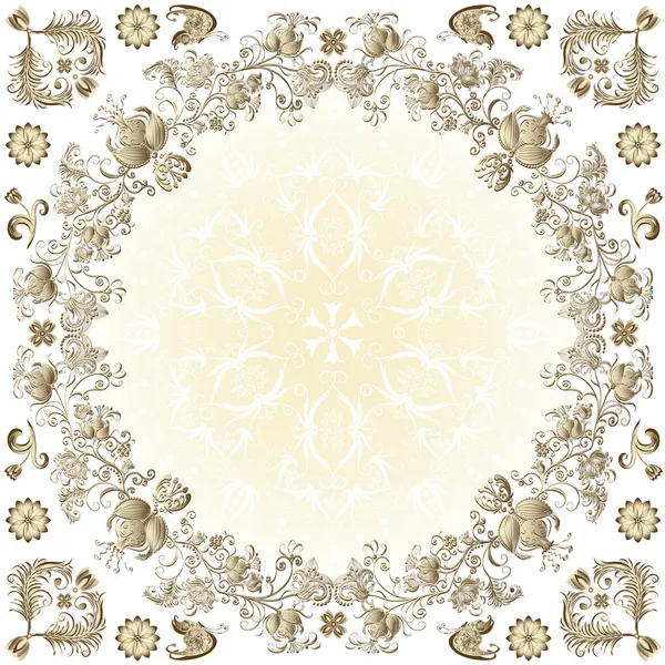 Gold easter round frame — Stock Vector
