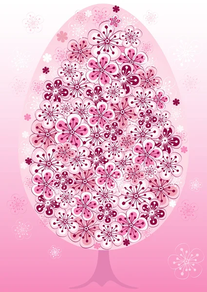 Pink easter spring tree — Stock Vector