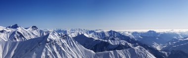 Panorama of winter mountains clipart