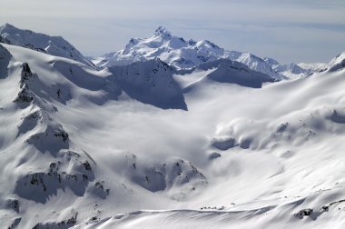 Caucasus Mountains. View from mount Elbrus. clipart