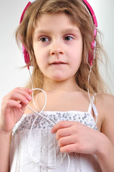 Child with headphones — Stock Photo, Image