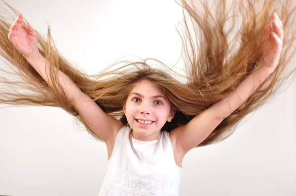 Wietrzny włosów — Zdjęcie stockowe