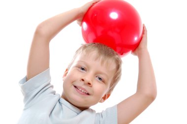 Active child with a ball clipart