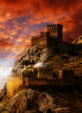 Old castle on the Black Sea coast. Ukraine, Crimea clipart