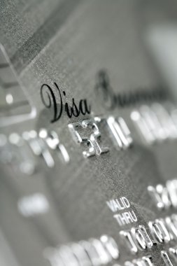 Visa credit card close up shot clipart