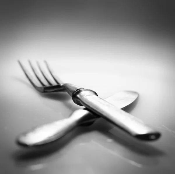 Two. Knife and fork — Stock Photo, Image