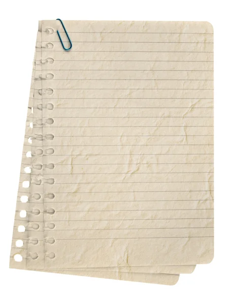 Uma página arrancada do caderno . — Fotografia de Stock