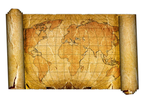 Beyaz arka plan üzerinde eski harita — Stok fotoğraf