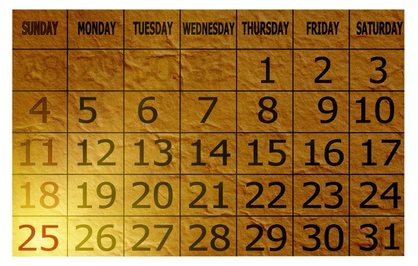 Página del calendario rizo aislado en blanco — Foto de Stock