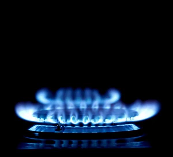 Niebieski gazowa w ciemności — Zdjęcie stockowe