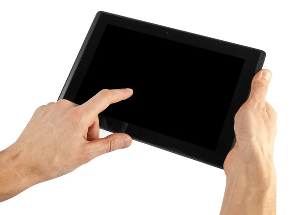 Beyaz arka plan üzerinde bir tablet — Stok fotoğraf