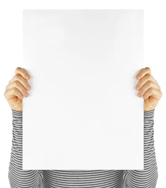 Tablet computer isolated in a hand on the white backgrounds — Stock Photo, Image