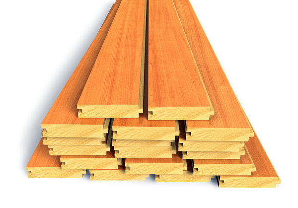 Stacked wooden construction planks