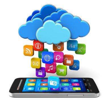 Cloud computing and mobility concept clipart