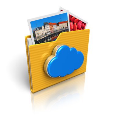 Cloud computing and media storage concept clipart