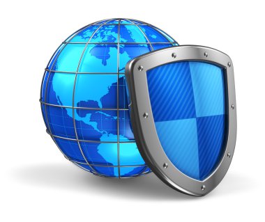 Global and internet security concept clipart