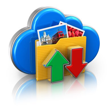 Cloud computing and media storage concept clipart