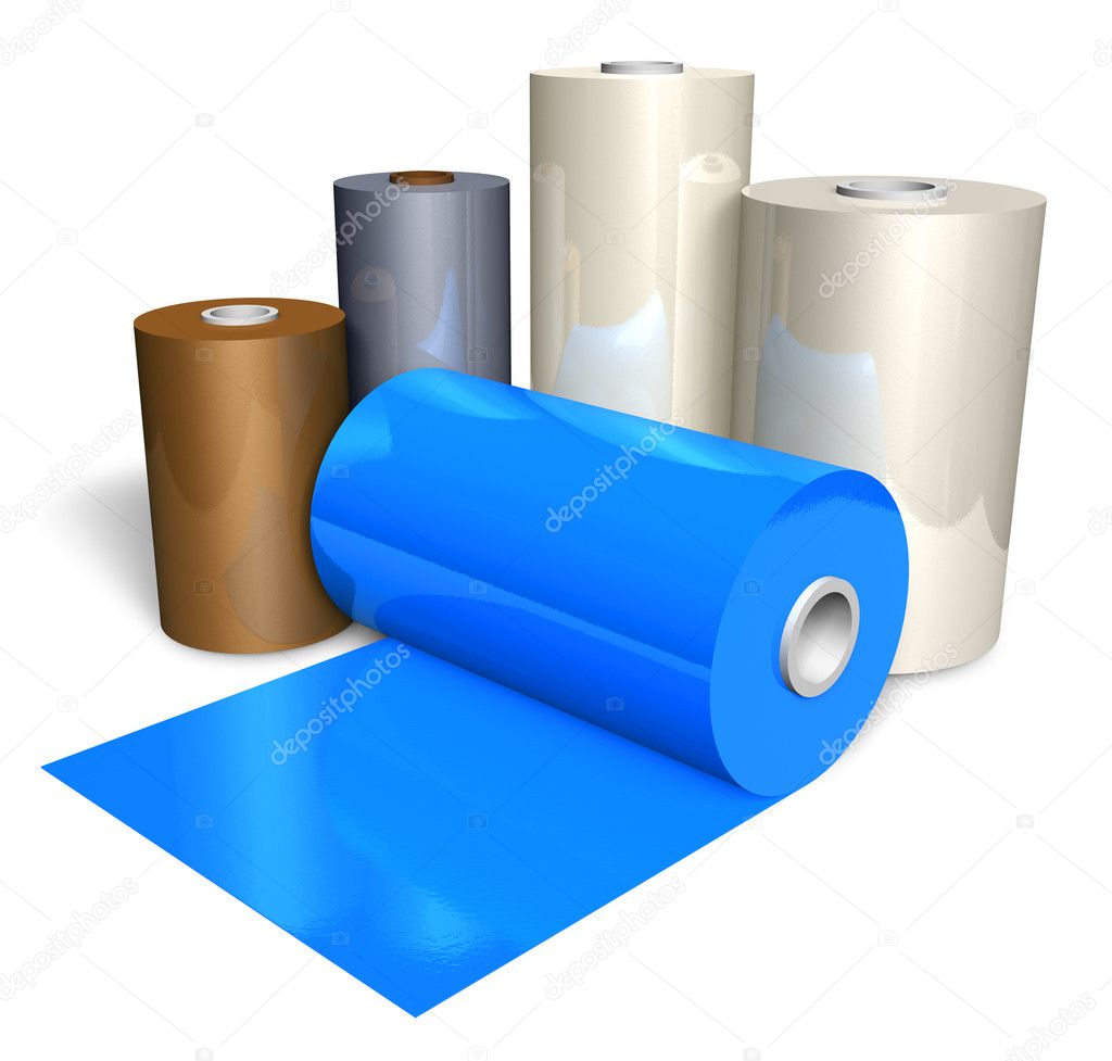 Rolls of color plastic tape