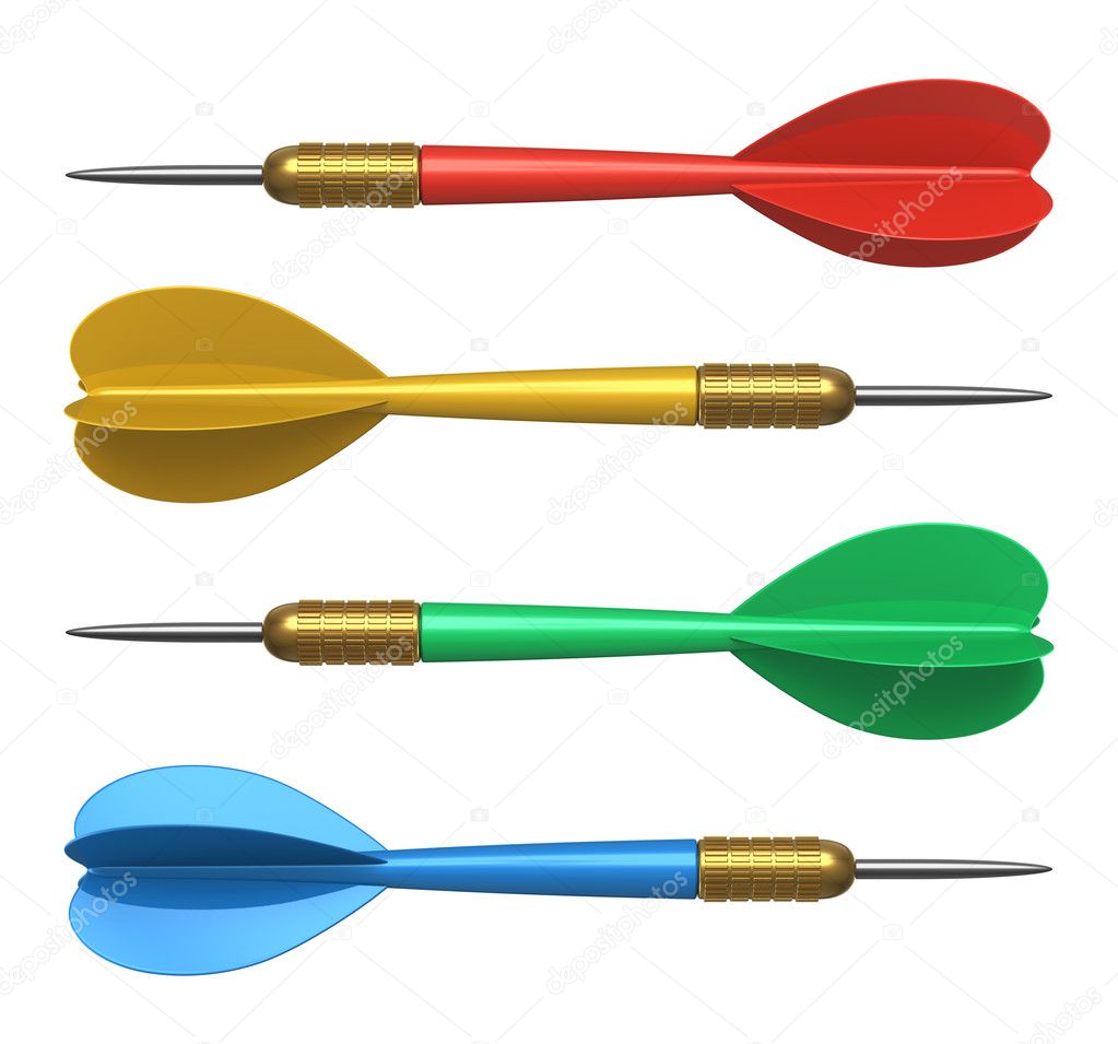 Set of color darts