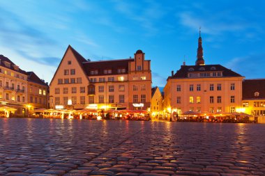 Town Hall Square in the Old Town in Tallinn, Estonia clipart