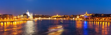 Scenic night panorama of Budapest, Hungary clipart