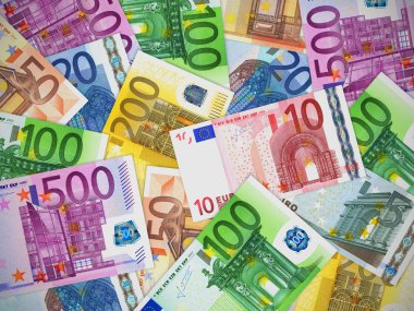 Heap of Euro banknotes clipart