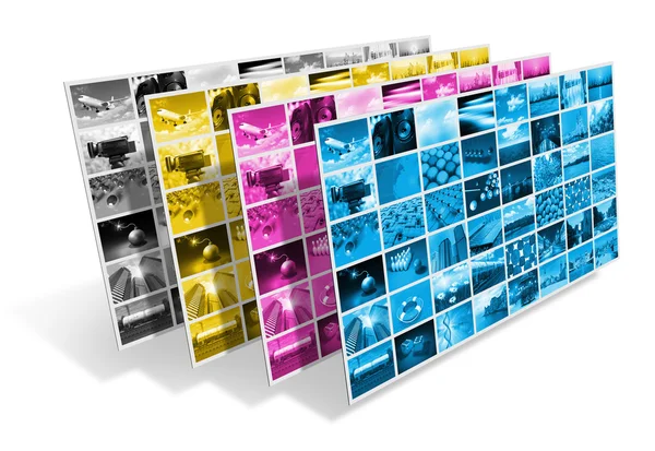 CMYK-tryckning koncept — Stockfoto