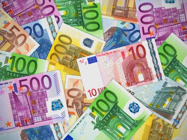 Haufen Euro-Banknoten — Stockfoto