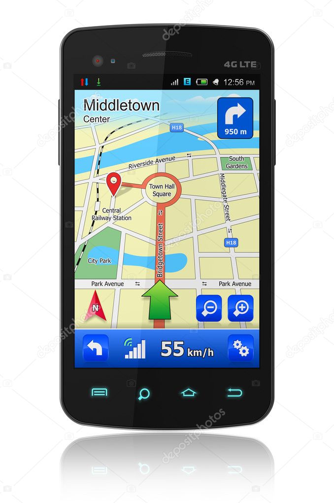 Smartphone with GPS navigation