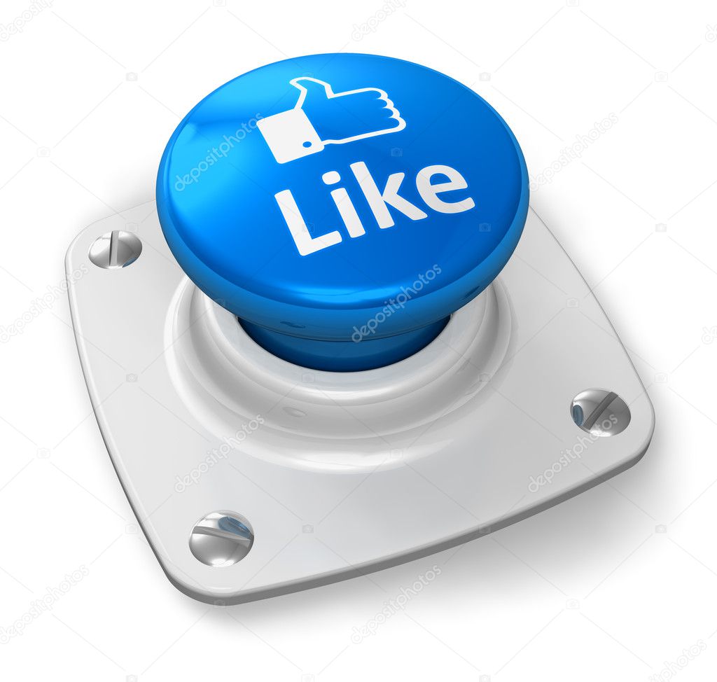 Social network concept: blue Like button