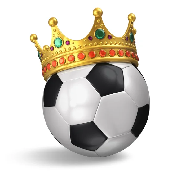 Pelota de fútbol con corona — Foto de Stock