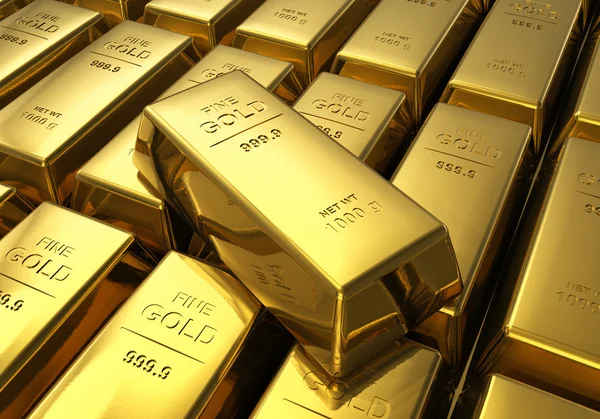 Rows of gold bars — Stock Photo, Image