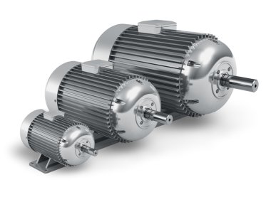 Set of different industrial electric motors clipart