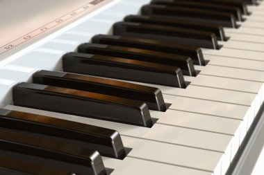 seçici odak etkisi ile piyano klavye