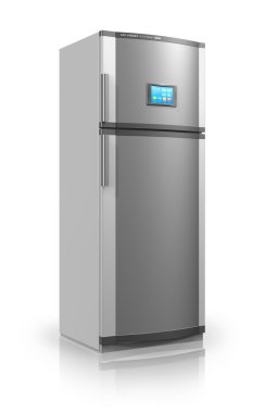 Refrigerator with touchscreen interface clipart