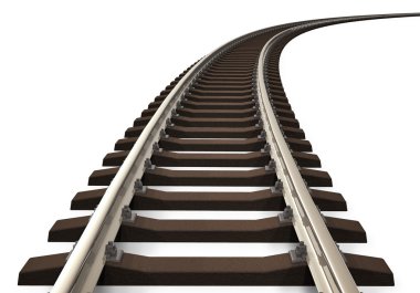 Curved railroad track clipart