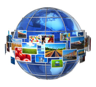 Telecommunication and media technologies concept clipart